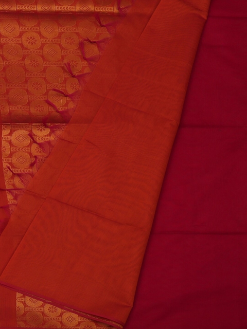 

Pothys Pink & Orange Silk Cotton Woven Design Saree