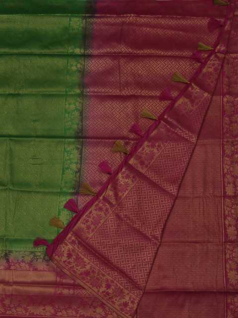 

Pothys Green Printed Jute Silk Saree