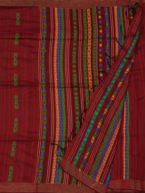 

Pothys Maroon Woven Design Jute Silk Saree