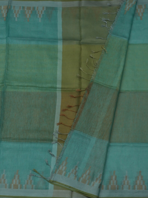 

Pothys Blue Checked Tissue Saree
