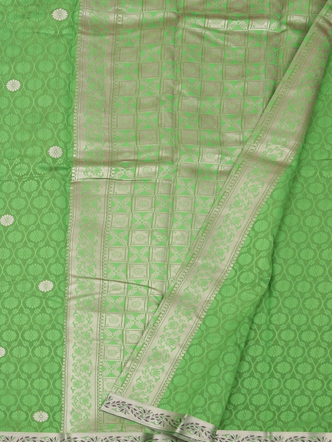 

Pothys Green & Silver Art Silk Woven Design Saree