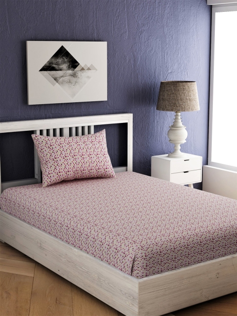 

EverHOME Multicoloured Abstract 144 TC Cotton 1 Single Bedsheet with 1 Pillow Covers, Multi