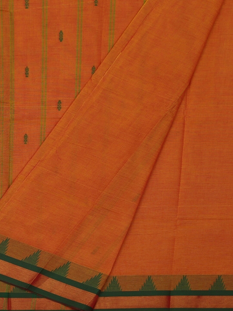 

Pothys Orange & Green Pure Cotton Embroidered Saree