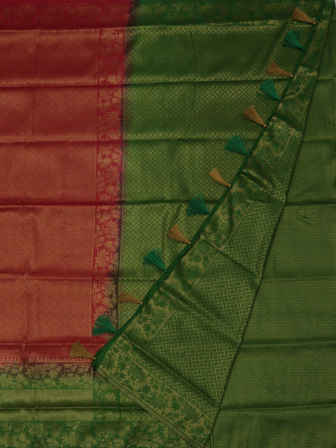 

Pothys Red & Green Jute Silk Woven Design Saree