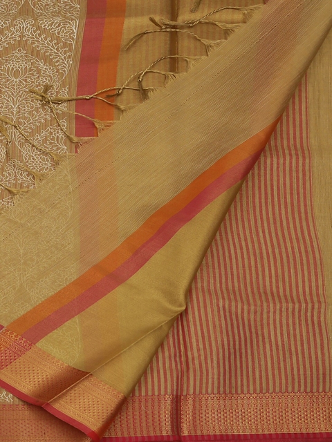 

Pothys Gold-Toned Printed Art Silk Saree