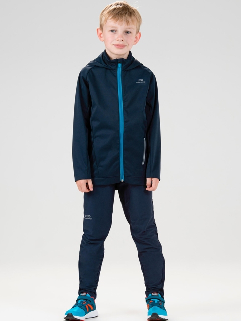 

Kalenji By Decathlon Kids Navy Blue Solid Athletics Cold Weather Trackpants