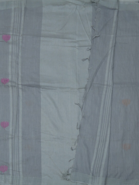 

Pothys Grey Checked Linen Blend Saree