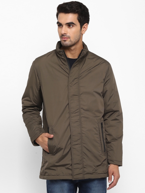 

METTLE Men Olive Green Solid Padded Jacket