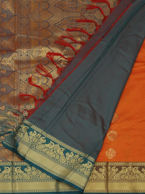 

Pothys Orange & Grey Art Silk Woven Design Saree