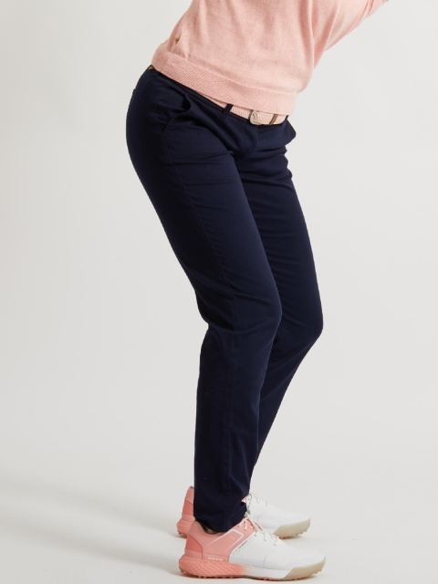 

Inesis By Decathlon Women Navy Blue Slim Fit Solid Golf Trousers