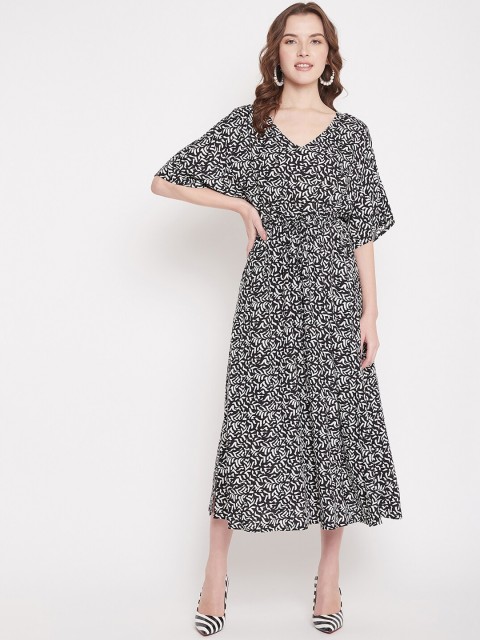 

Femella Women Black & White Printed A-Line Dress