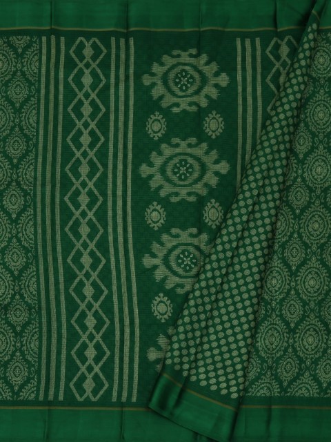 

Pothys Green Printed Linen Blend Saree