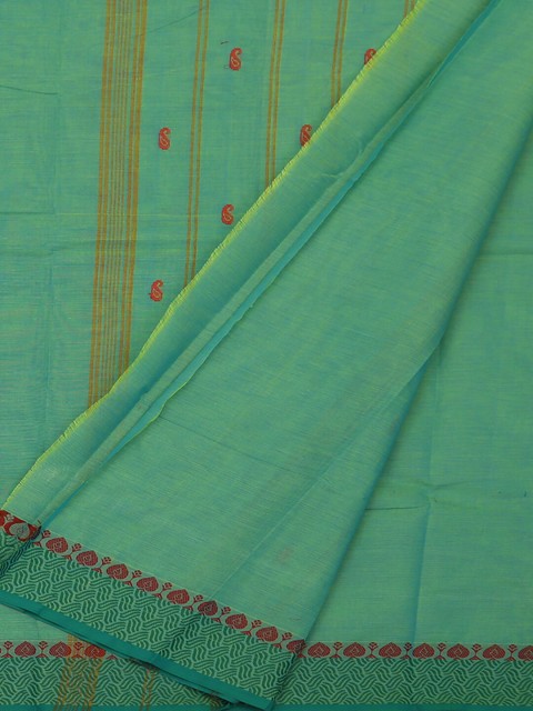

Pothys Green Embroidered Pure Cotton Saree