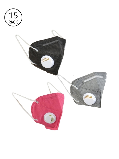 

OOMPH Unisex Pack of 15 Grey & Pink 5-Ply Reusable N95/KN95 Masks
