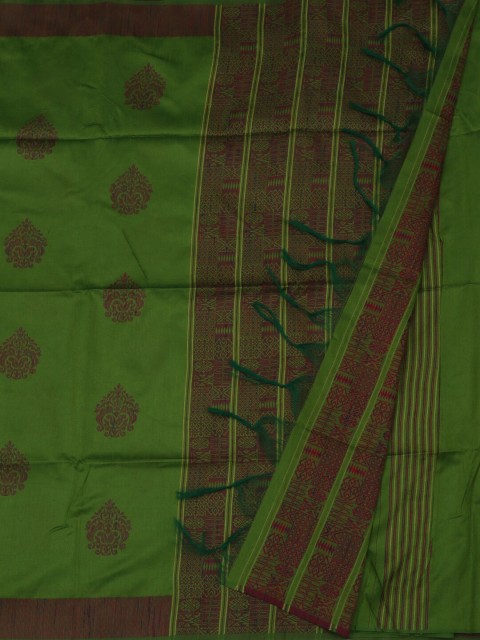 

Pothys Green Printed Jute Silk Saree