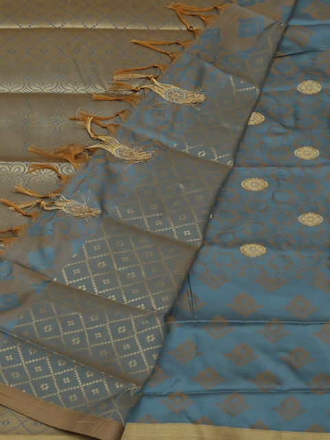 

Pothys Blue & Gold-Toned Art Silk Woven Design Saree