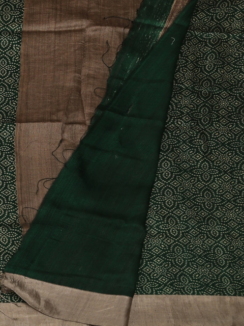 

Pothys Green Printed Jute Silk Saree