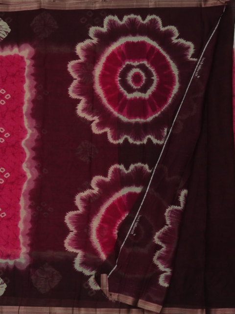 

Pothys Pink & Maroon Jute Silk Dyed Saree