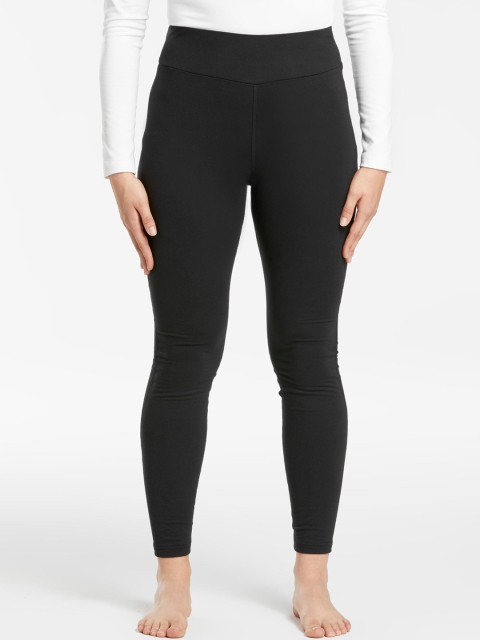 

WEDZE By Decathlon Women Black Skinny Fit Solid Ski Base Layer Thermal Tights
