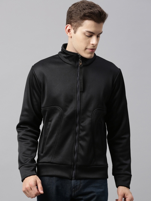 

RARE RABBIT Men Black Solid Insulator Bomber Jacket