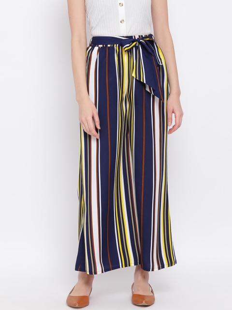 

ALL WAYS YOU Women Multicoloured Striped Flared Palazzos, Multi