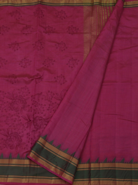 

Pothys Magenta Printed Jute Silk Saree