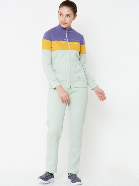 

Sweet Dreams Women Green & Yellow Colorblocked Lounge Wear Tracksuits