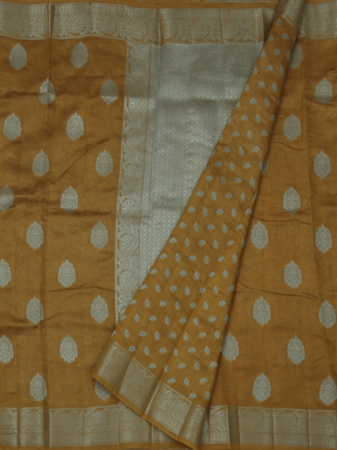 

Pothys Mustard Woven Design Jute Silk Saree