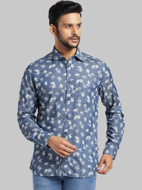 

Parx Men Blue & Off-White Regular Fit Printed Casual Shirt