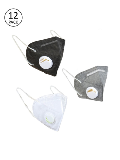 

OOMPH Adults Multicoloured 12 Pcs 5-Ply Reusable Anti-Pollution Mask, White