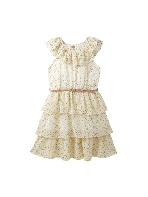 

Cub McPaws Girls White Printed Fit and Flare Dress