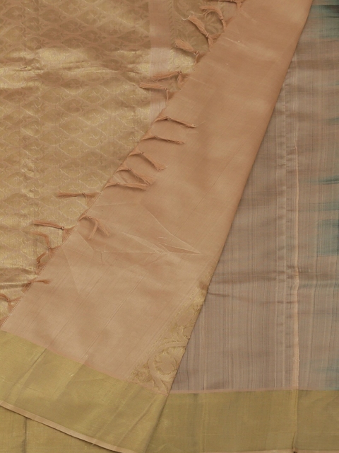 

Pothys Green & Beige Cotton Blend Woven Design Saree