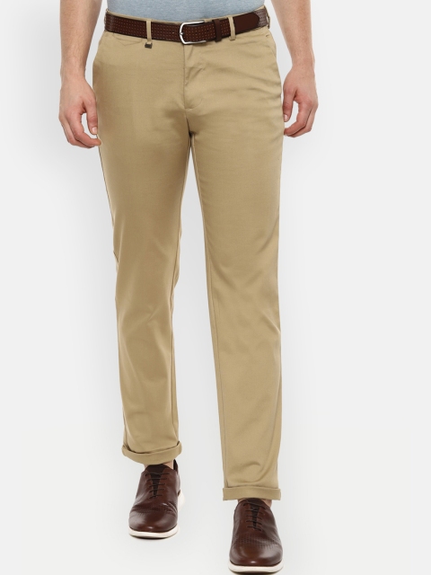 

Van Heusen Men Khaki-Coloured Slim Fit Solid Chinos