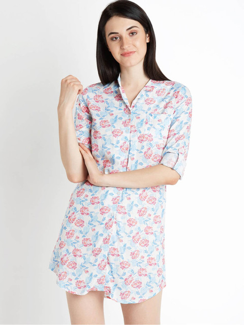 

Dreamz by Pantaloons Women Multicolored Printed Sleep Shirt, Multi