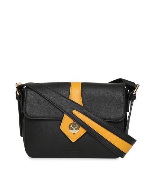 

Sugarush Black & Yellow Colourblocked Sling Bag