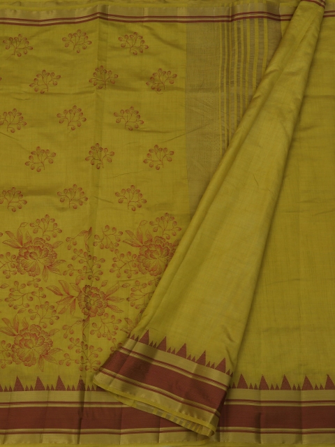 

Pothys Green Woven Design Jute Silk Saree