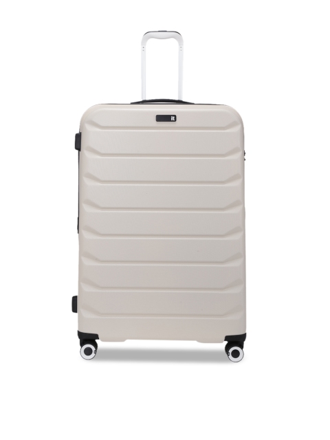 

IT luggage Unisex Beige Solid Hard-Sided Expandable Large Trolley Suitcase