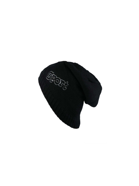 

Bunnywave Unisex Black Printed Beanie