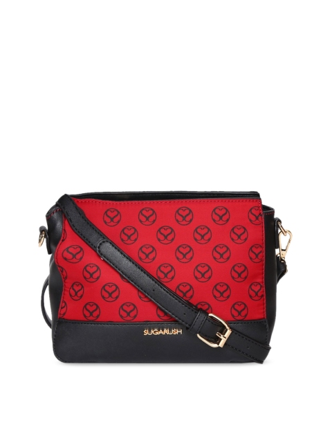 

Sugarush Red & Black Colourblocked Sling Bag
