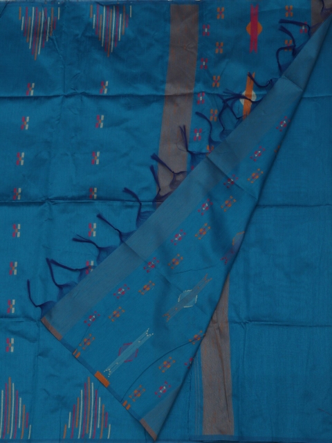 

Pothys Blue Dyed Jute Silk Saree