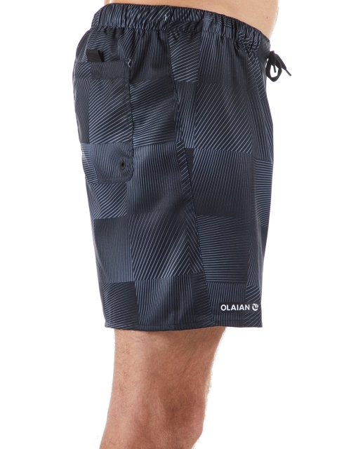 

OLAIAN By Decathlon Men Black Printed Surfing Shorts