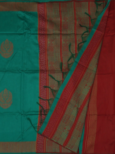 

Pothys Green Woven Design Jute Silk Saree