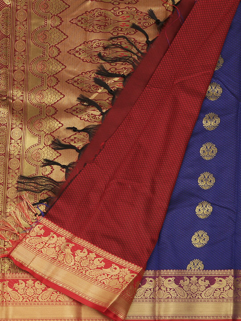 

Pothys Blue & Gold-Toned Art Silk Woven Design Saree