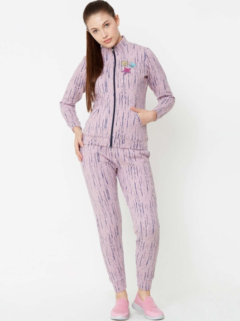 

Sweet Dreams Women Pink & Navy Blue Printed Tracksuit