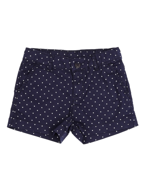 

Pantaloons Junior Girls Navy Blue Printed Regular Fit Hot Pants