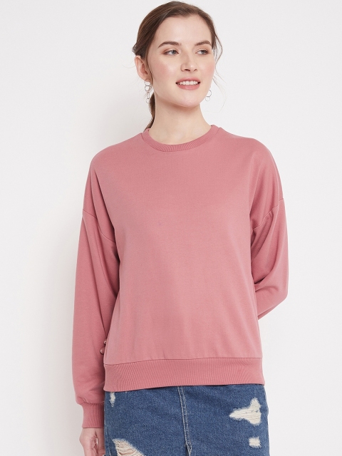 

Femella Women Pink Solid Sweatshirt