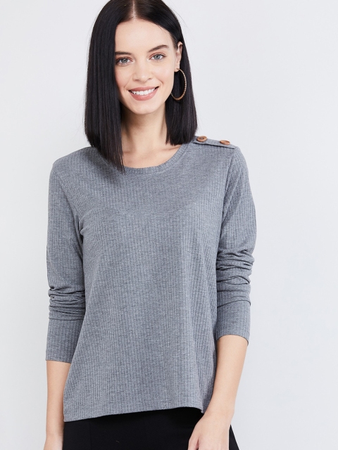 

max Women Grey Solid Top