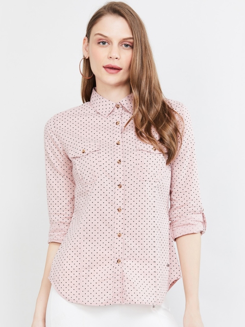 

max Women Pink Printed Shirt Style Top