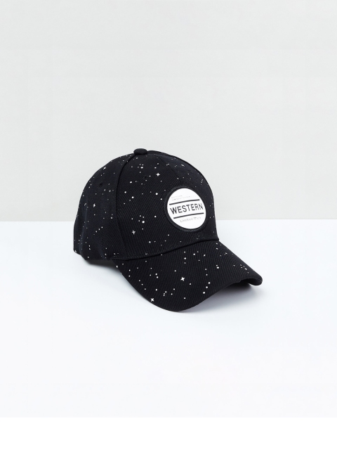 

max Boys Black Printed Baseball Cap