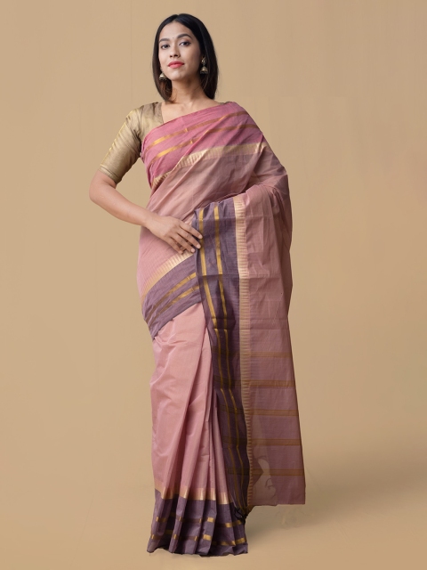 

Unnati Silks Pink Pure Cotton Woven Design Mysore Silk Saree